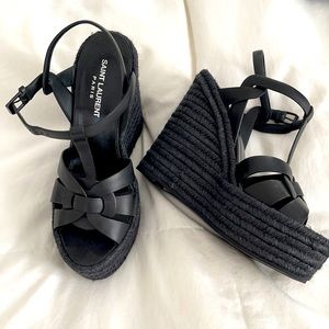 Brand new Saint Laurent black platform shoes.